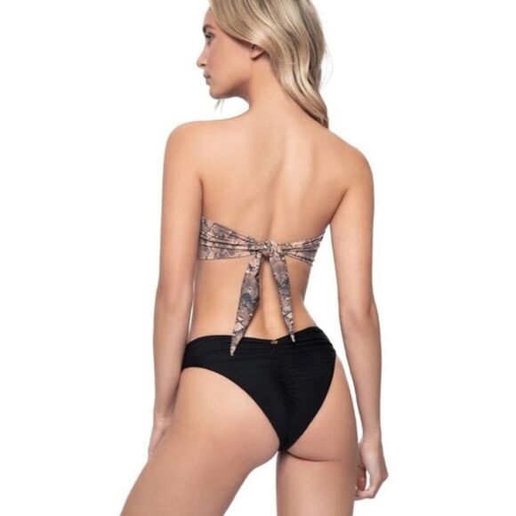 PQ Colorblock Cobra Black Brown Bikiki Reversible Set NWT Sz L/D - Picture 6 of 8